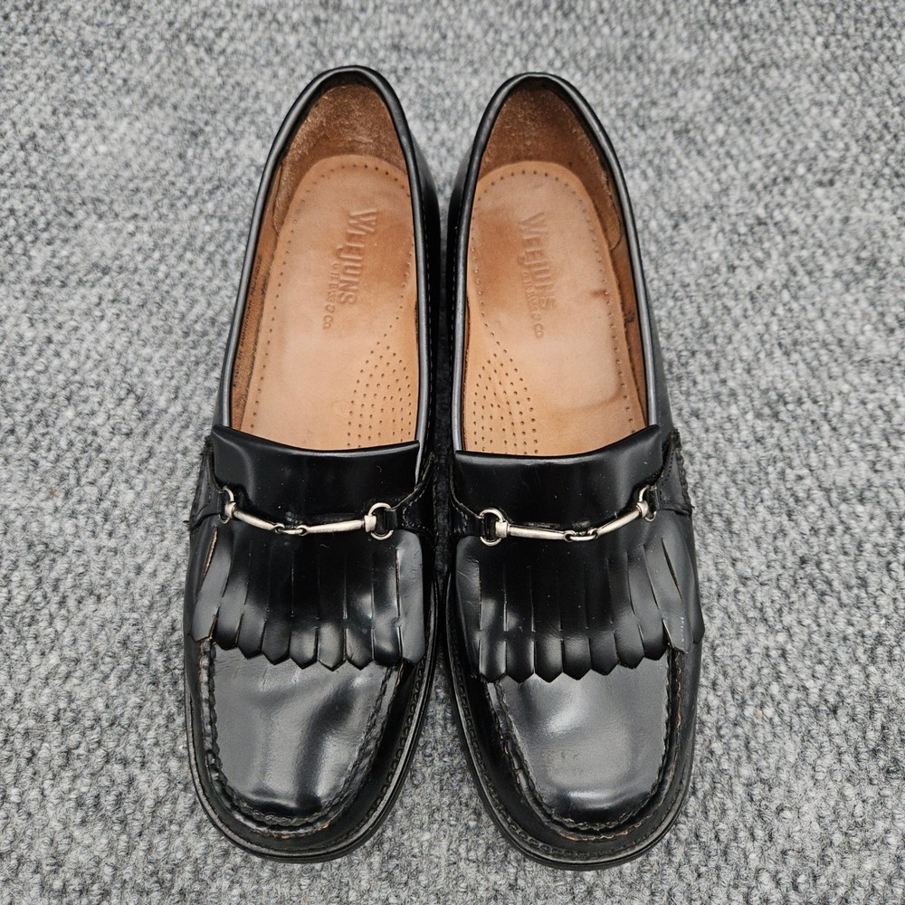 G.H. Bass Men's 9 Black Loafers Weejuns Kiltie Bit Moccasin Dress Shoes Classic - Picture 5 of 9